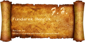 Fundarek Henrik névjegykártya